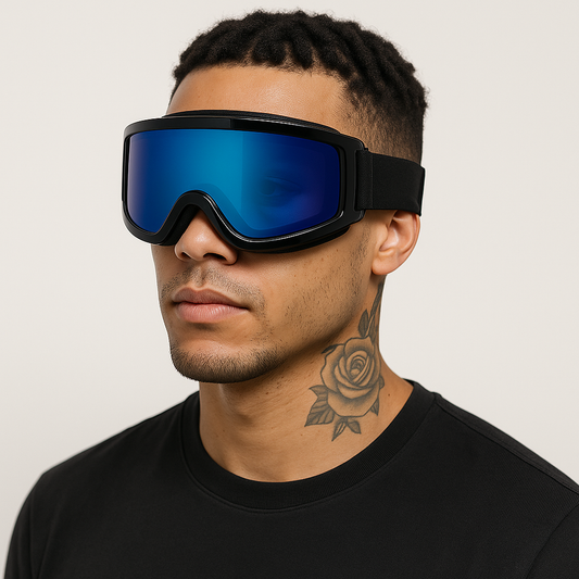 LUNETTES Article 42 Lunettes de Ski – Film Bleu, Monture Noire