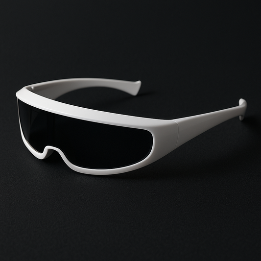LUNETTES Article 43 Lunettes Futuristes Blanches – Vision Monobloc
